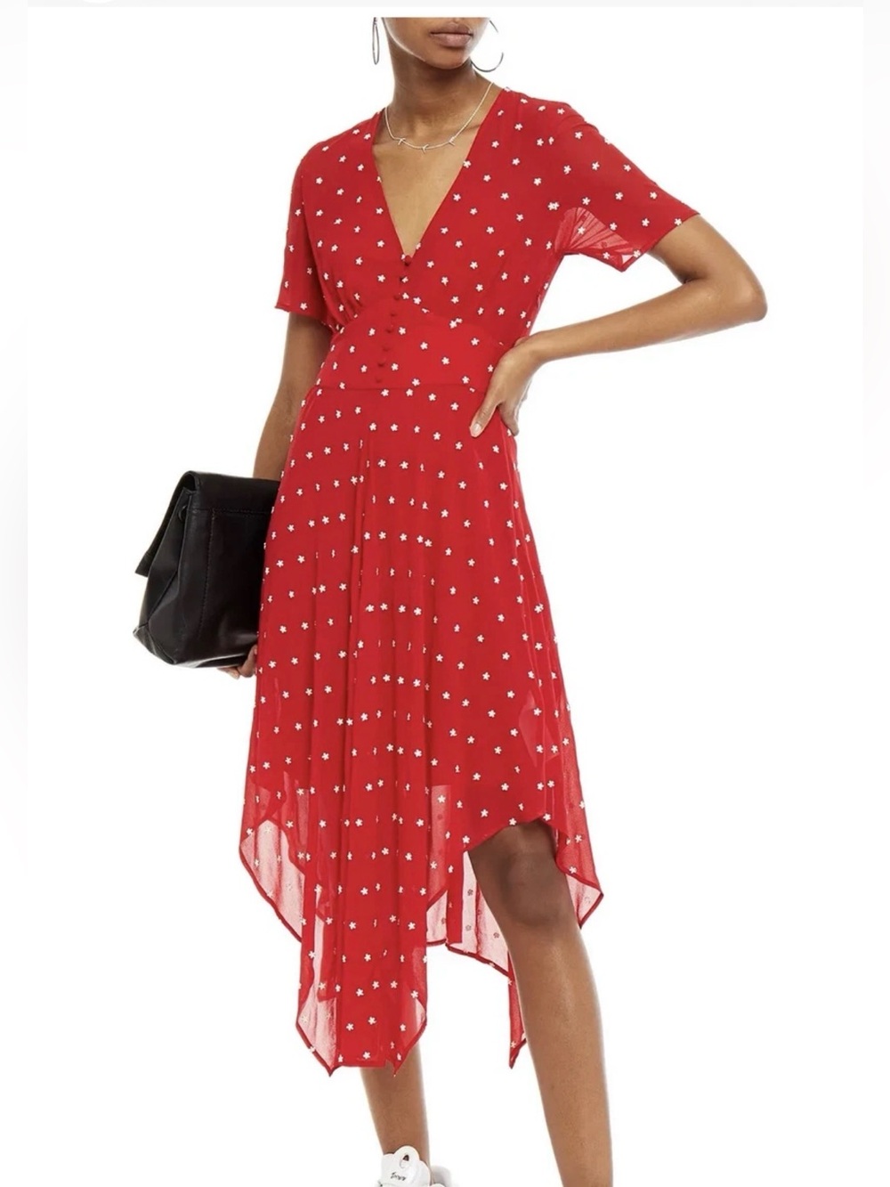 Maje Raola embroidered crepe Dress